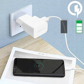 Адаптер для швидкого заряджання Samsung, USB Type-C, 15 Вт, зарядний пристрій із кабелем для передавання даних — бе, фото 4