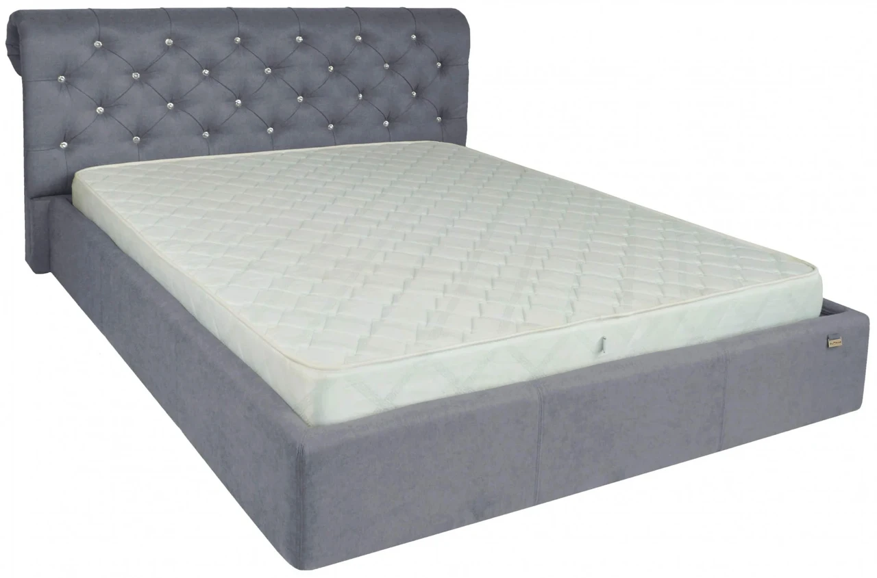 Ліжко London VIP 140 х 190 см Fibril 16 C1 З додатковою металевою цільнозварною рамою Темно-сірий, фото 1