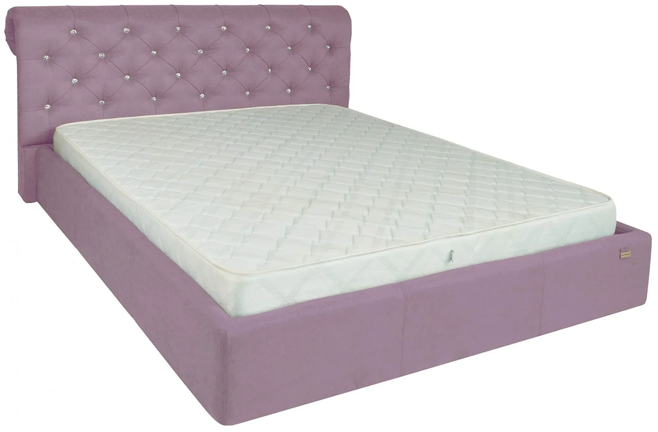 Ліжко London VIP 140 х 200 см Fibril 24 C1 З додатковою металевою цільнозварною рамою Темно-рожевий, фото 1