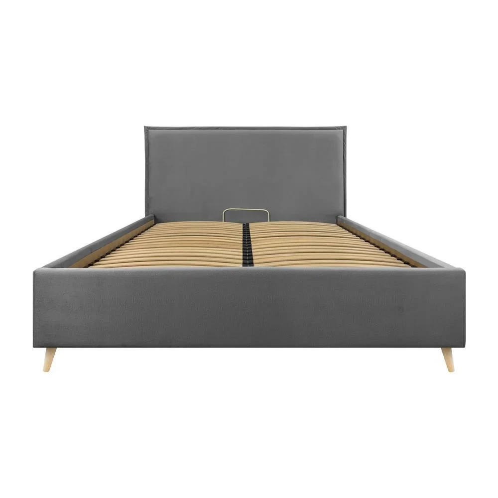 Ліжко Andrea VIP Wood На ніжках 120 x 200 см Simple З додатковою металевою цільнозварною рамою Сірий, фото 1