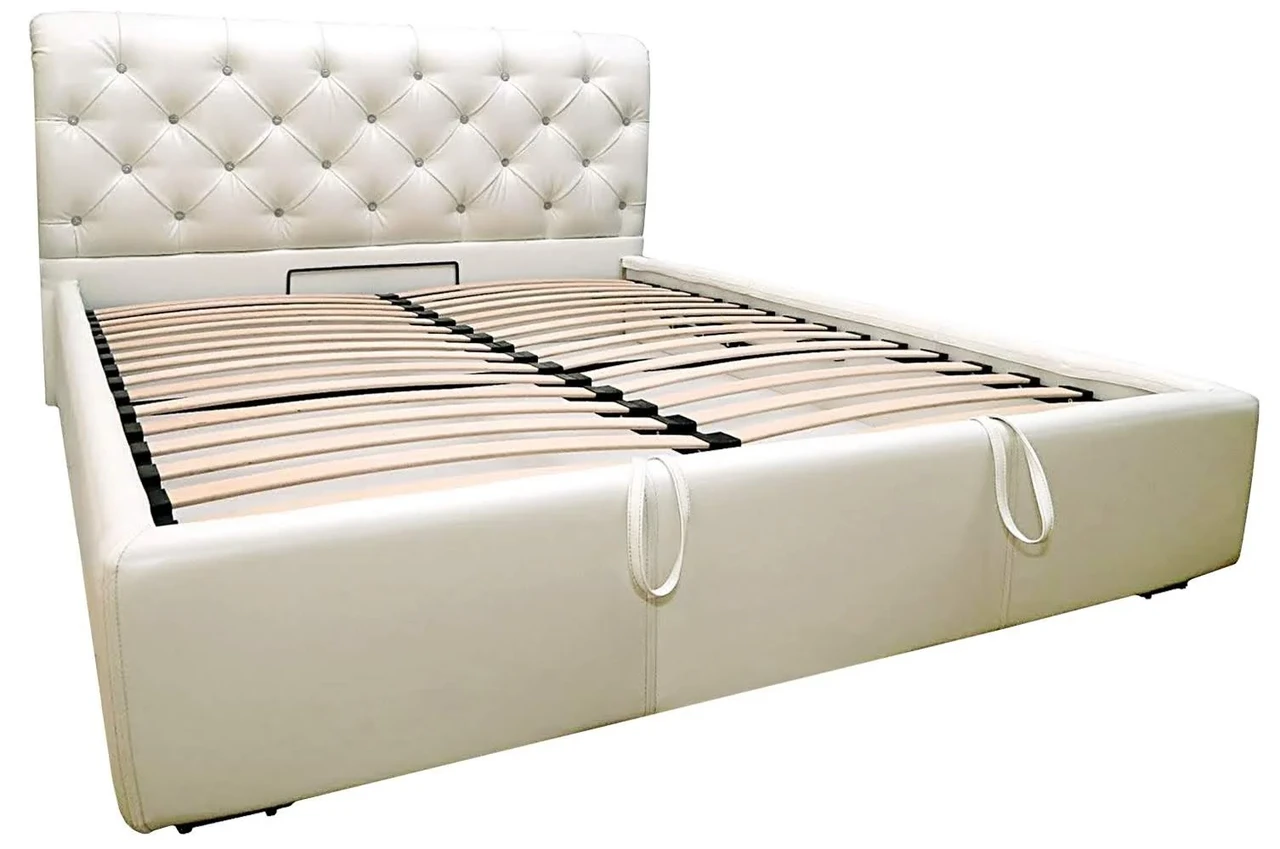 Ліжко London VIP 140 х 190 см Boom 01 З додатковою металевою цільнозварною рамою Білий, фото 1