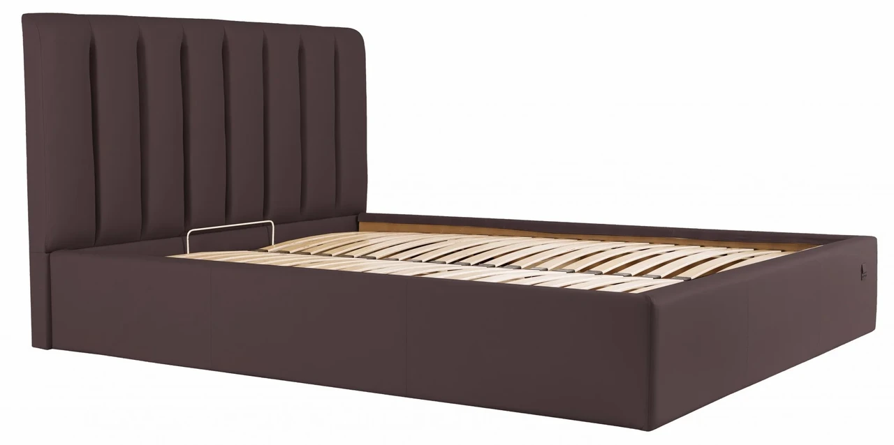 Ліжко Двоспальне Sanam Comfort 180 х 190 см Fly 2231 З підйомним механізмом та нішою для білизни Темно-коричневий, фото 1