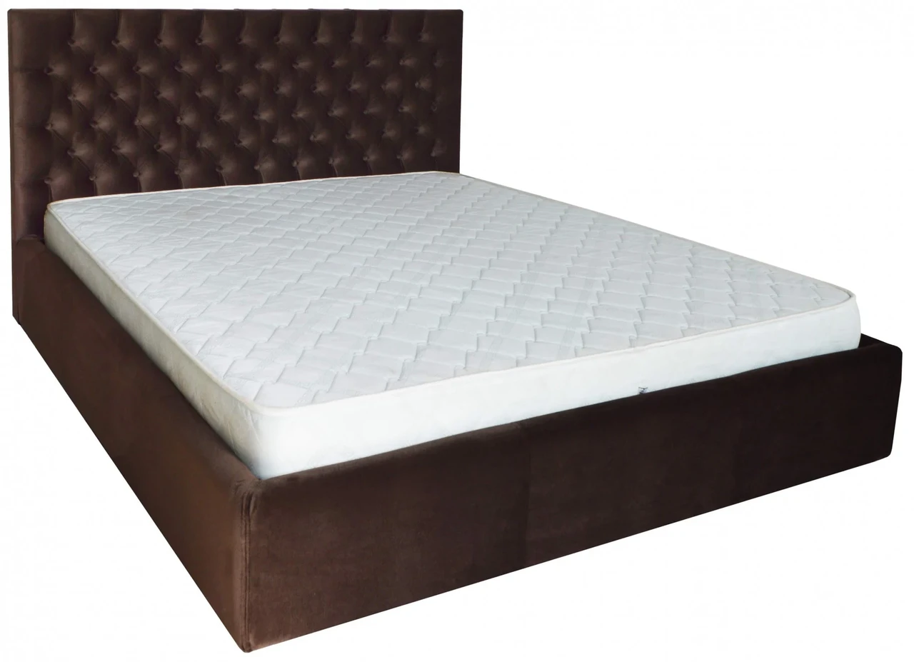 Ліжко Cambridge VIP 120 х 200 см Missoni 011 З додатковою металевою цільнозварною рамою Темно-коричневий, фото 1