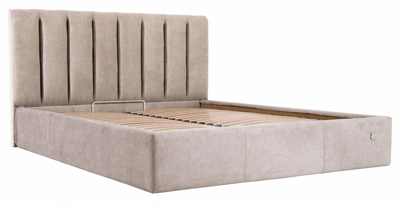 Ліжко Двоспальне Sanam Comfort 160 х 190 см Місті Mocco З підйомним механізмом та нішою для білизни Мокко, фото 1