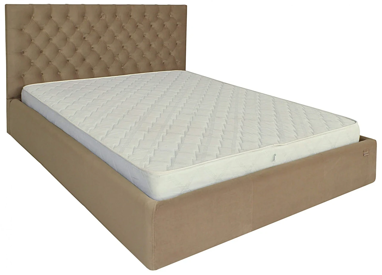 Ліжко Cambridge VIP 120 х 190 см Альміра 02 З додатковою металевою цільнозварною рамою Мокко, фото 1