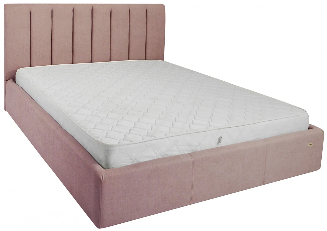 Ліжко Двоспальне Sanam Comfort 160 х 190 см Missoni 021 З підйомним механізмом та нішою для білизни Темно-рожевий, фото 1