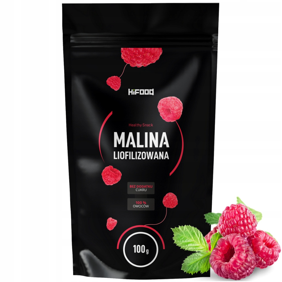 Ліофілізовані малини Hifood 100 г преміум цілі ліофілізований малини 100г всія польща