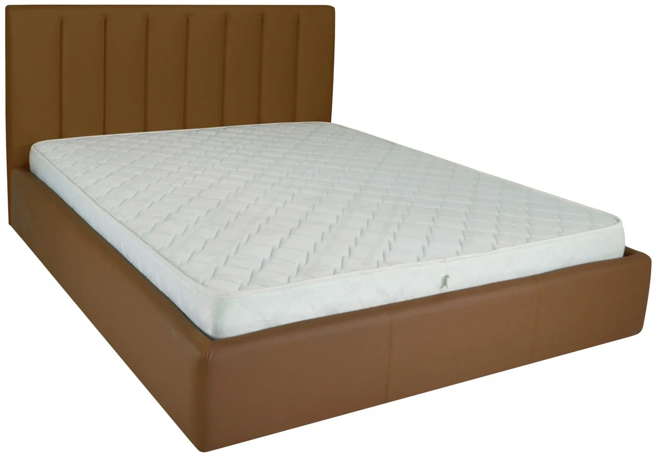 Ліжко Sanam VIP 140 х 200 см Fly 2213 A1 З додатковою металевою цільнозварною рамою Світло-коричневий, фото 1