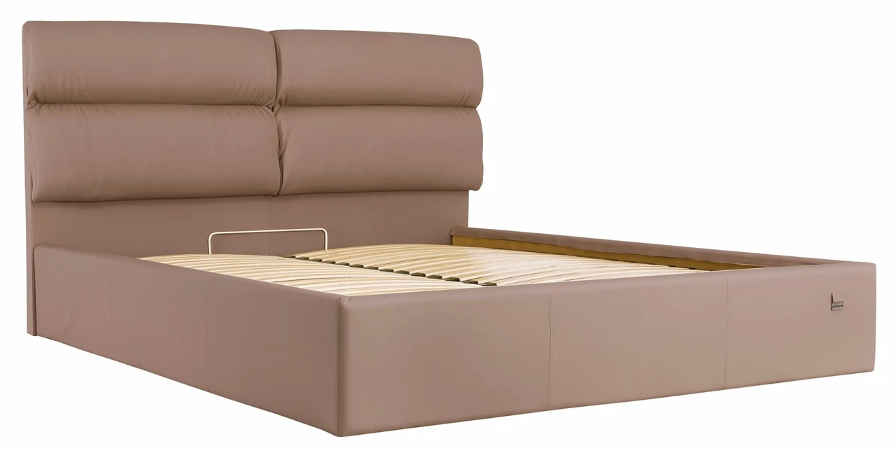 Ліжко Oxford VIP 140 х 190 см Fly 2213 З додатковою металевою цільнозварною рамою Світло-коричневий, фото 1