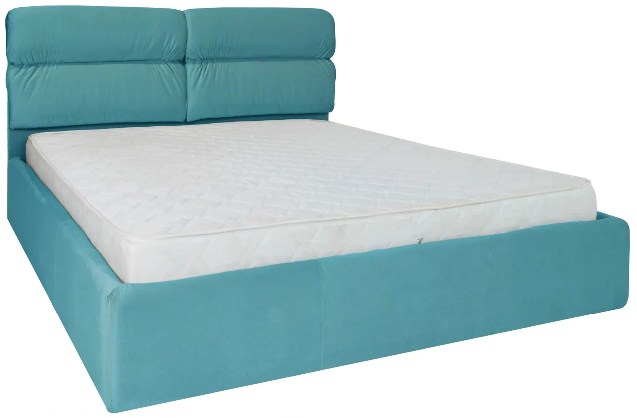 Ліжко Oxford VIP 140 х 190 см Missoni 014 З додатковою металевою цільнозварною рамою Блакитний, фото 1