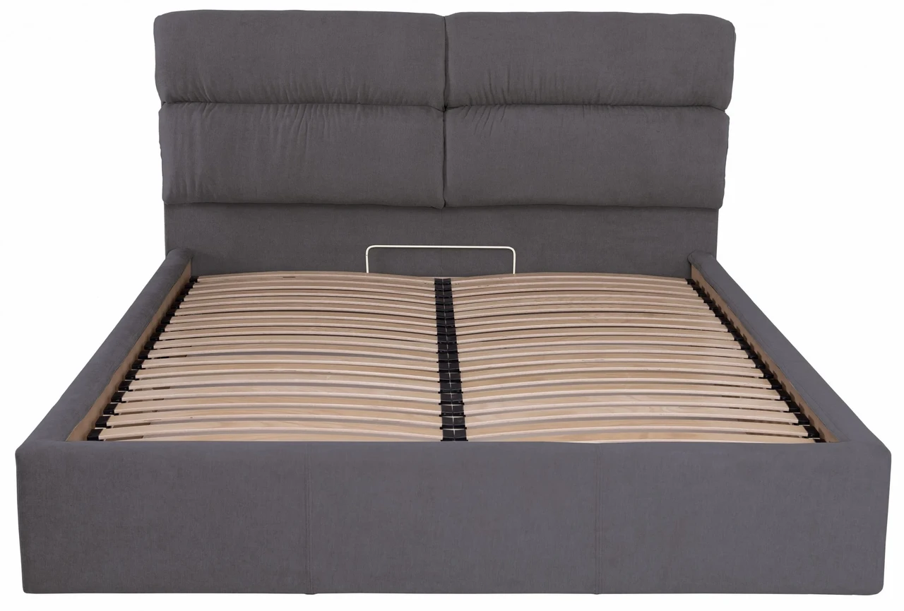 Ліжко Oxford VIP 120 х 200 см Місті Dark Grey З додатковою металевою цільнозварною рамою Темно-сірий, фото 1