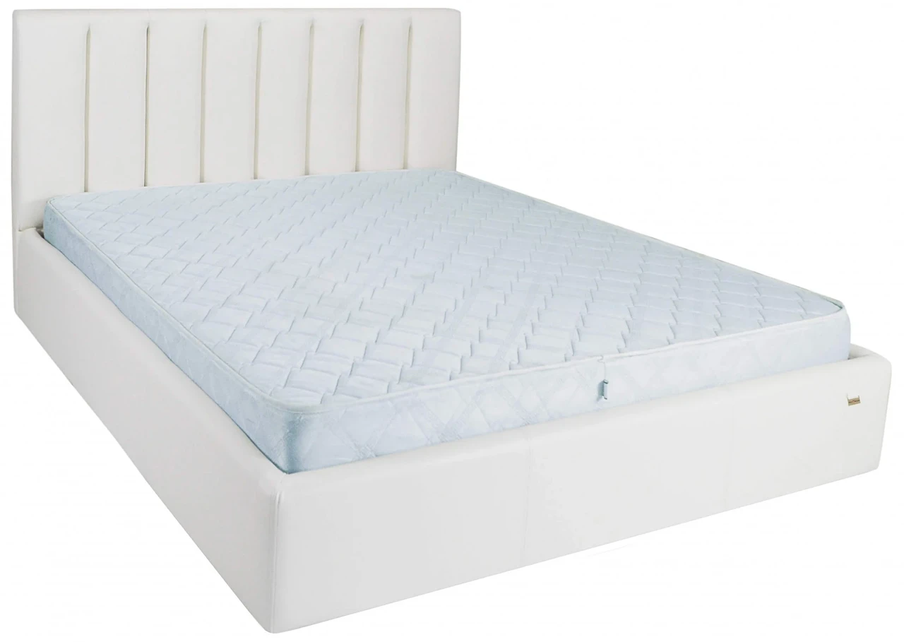 Ліжко Sanam VIP 120 х 200 см Boom 01 З додатковою металевою цільнозварною рамою Білий, фото 1