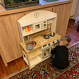 Дерев'яна кухня для дітей + аксесуари плита з аксесуарами горщики з краном + з краном, фото 4