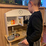 Дерев'яна кухня для дітей + аксесуари плита з аксесуарами горщики з краном + з краном, фото 10