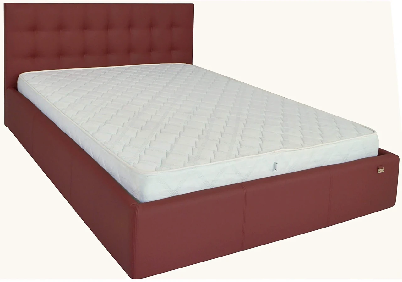 Ліжко Chester VIP 120 х 200 см Fly 2223 З додатковою металевою цільнозварною рамою Бордовий, фото 1