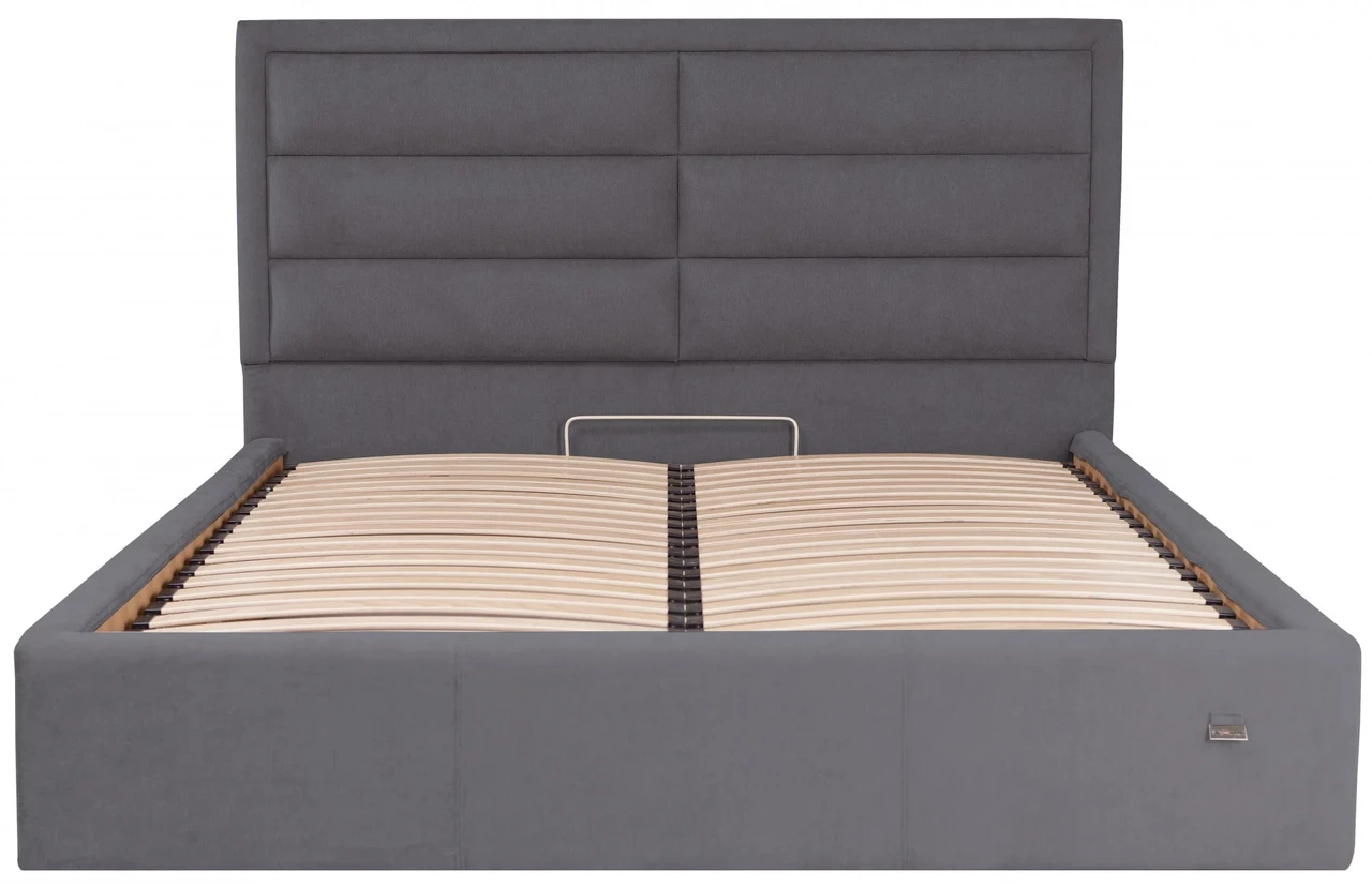 Ліжко Orlando VIP 140 х 200 см Місті Dark Grey З додатковою металевою цільнозварною рамою Темно-сірий, фото 1