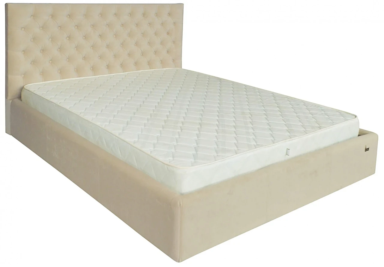 Ліжко Cambridge VIP 120 х 200 см Кордрой 231 З додатковою металевою цільнозварною рамою Бежевий, фото 1