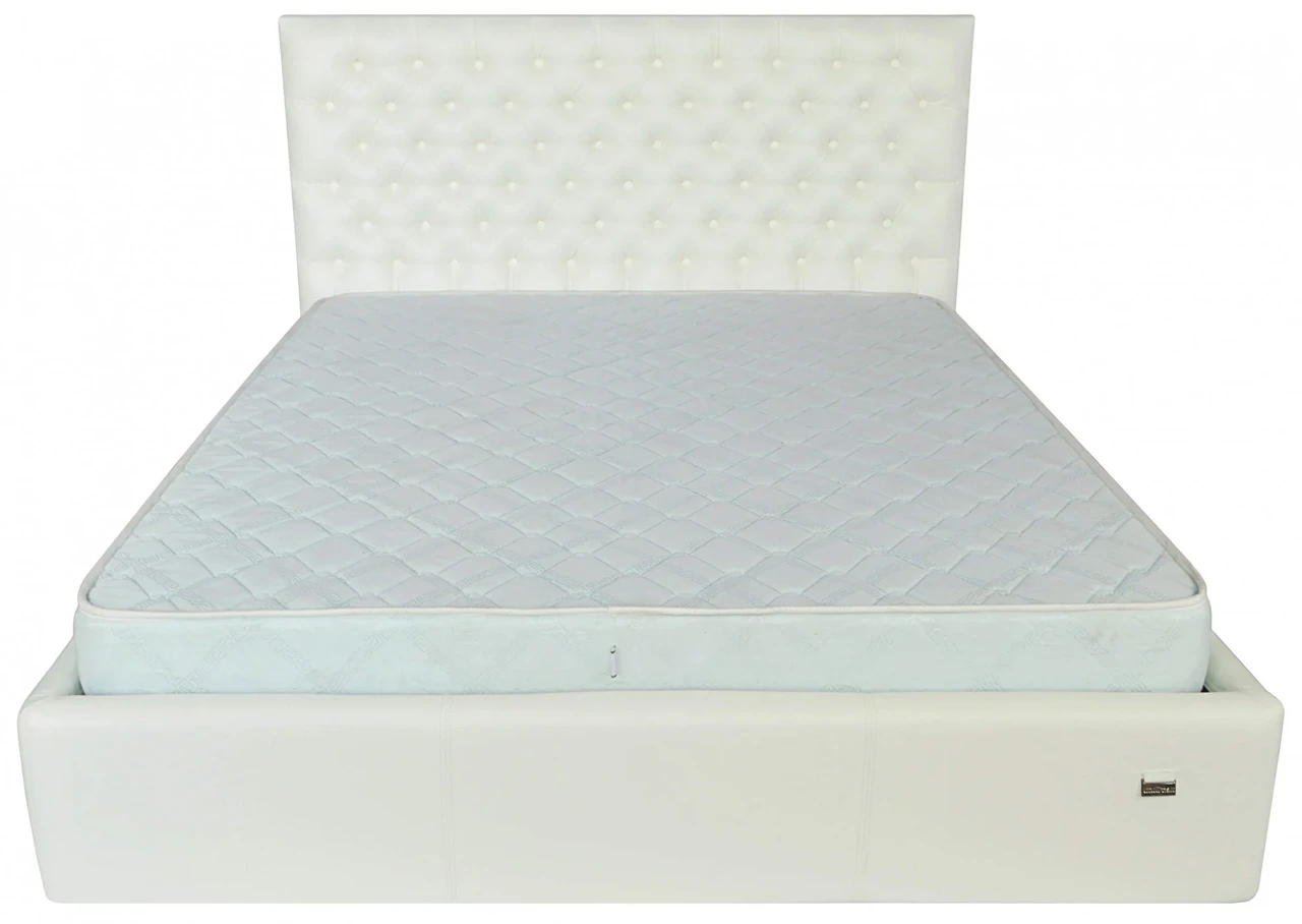 Ліжко Cambridge VIP 140 х 200 см Boom 01 З додатковою металевою цільнозварною рамою Білий, фото 1