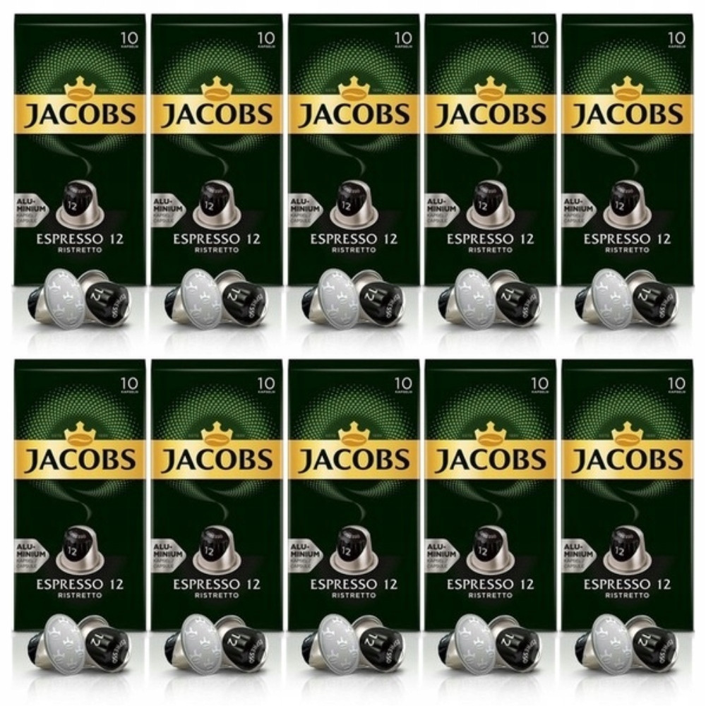 Капсули для Nespresso Jacobs Ristretto 100 шт. Nespresso(r)* 12 кави 90+10 безкоштовно!