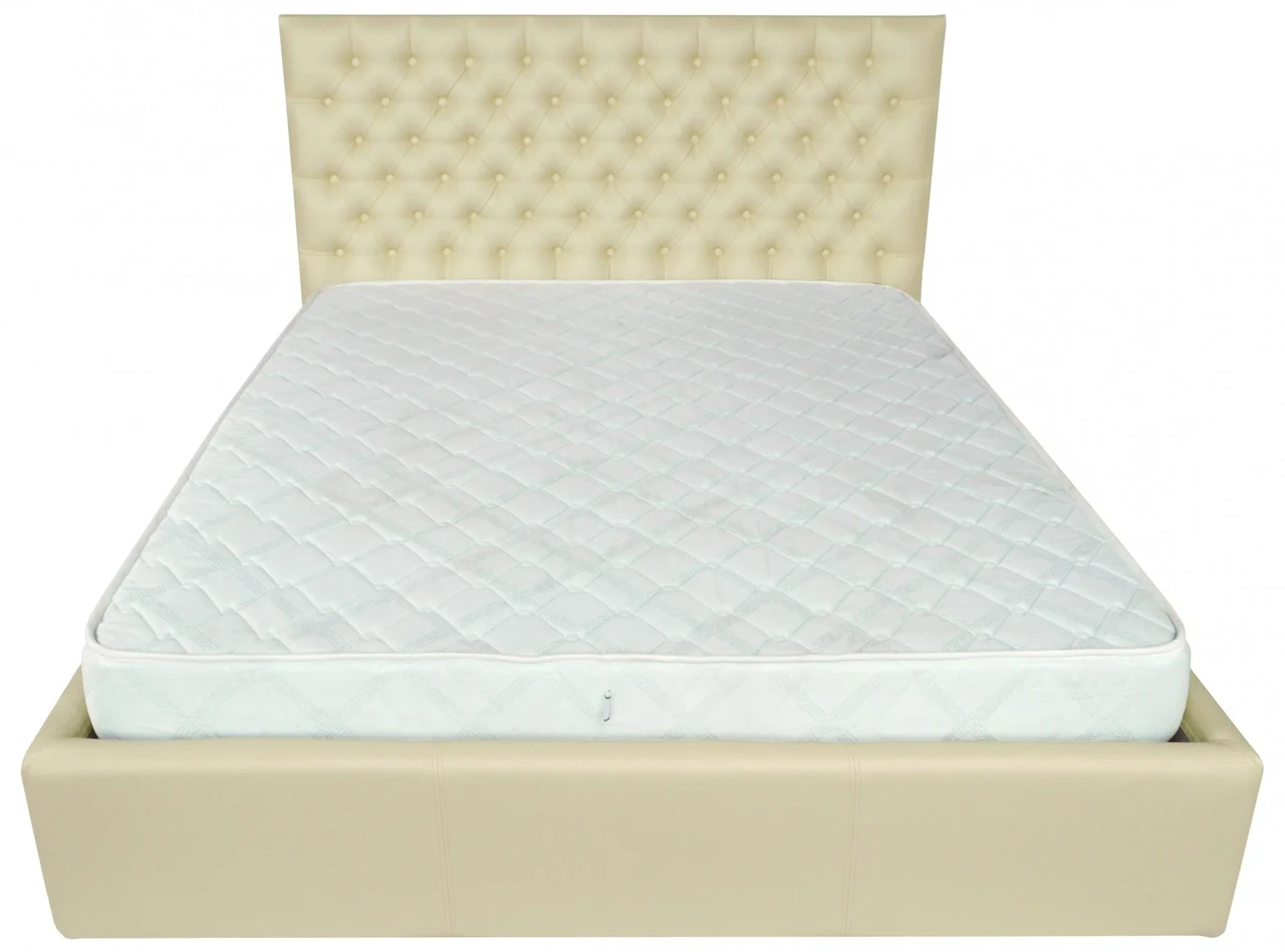 Ліжко Cambridge VIP 140 х 190 см Fly 2207 A1 З додатковою металевою цільнозварною рамою Бежевий, фото 1