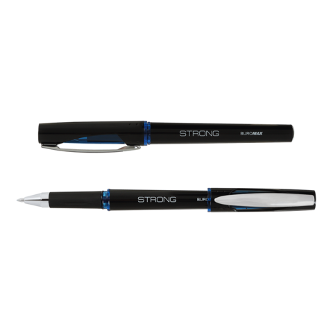 Ручка гелева STRONG 0.7 мм, з гумовим грипом, чорнило синього кольору, фото 1