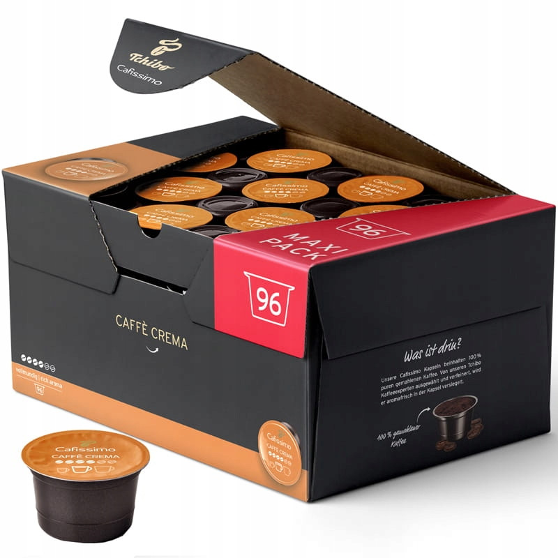 Tchibo Cafissimo Caffe Crema насичений аромат 96 капсул кави повного смаку