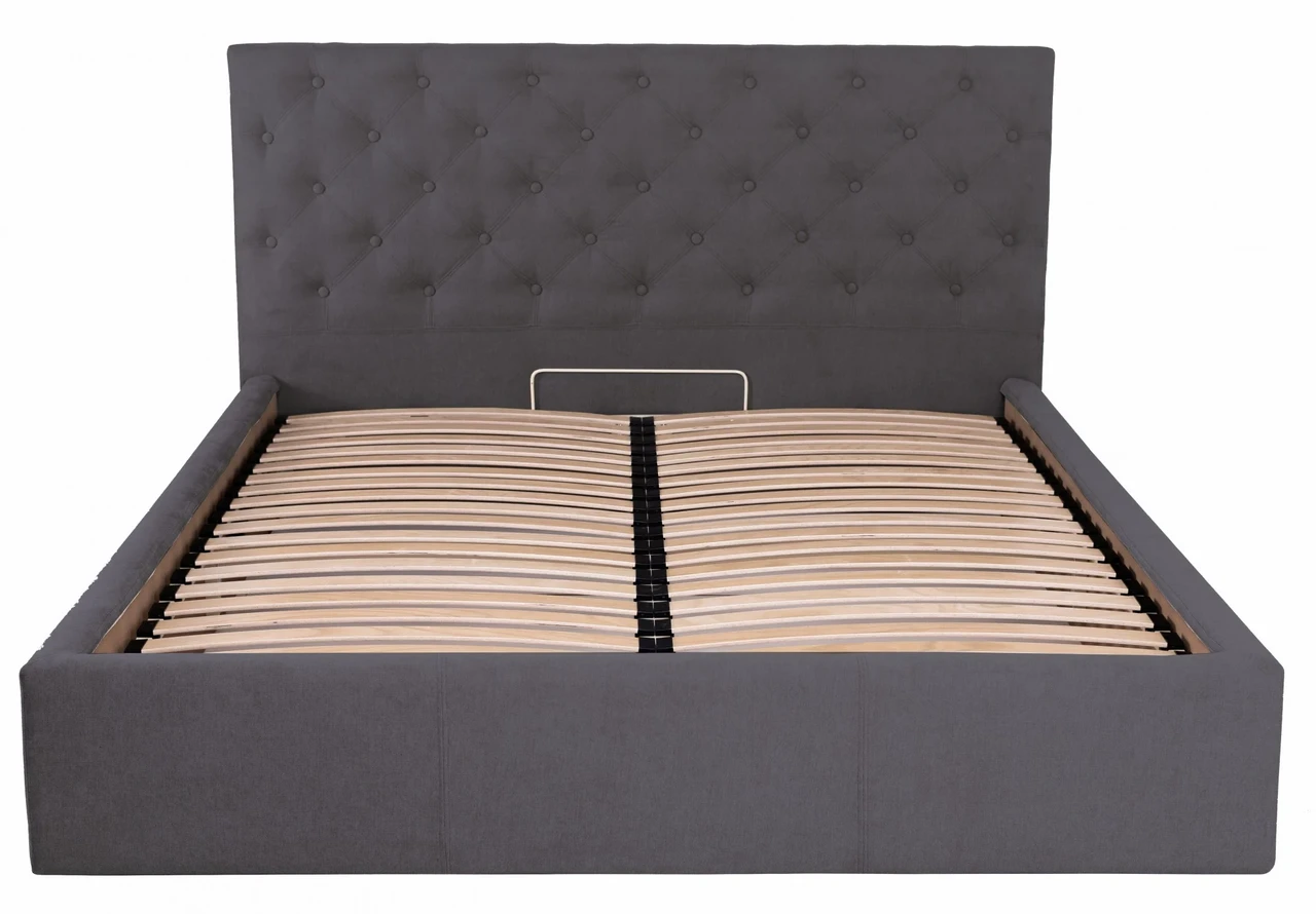 Ліжко Coventry Comfort 140 х 190 см Місті Dark Grey З підйомним механізмом та нішою для білизни Темно-сірий, фото 1