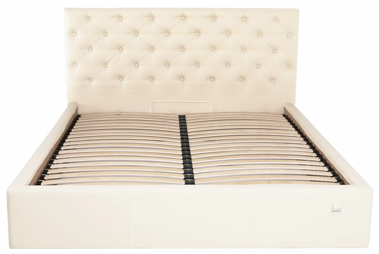 Ліжко Coventry Comfort 140 х 190 см Fly 2207 З підйомним механізмом та нішою для білизни Бежевий, фото 1