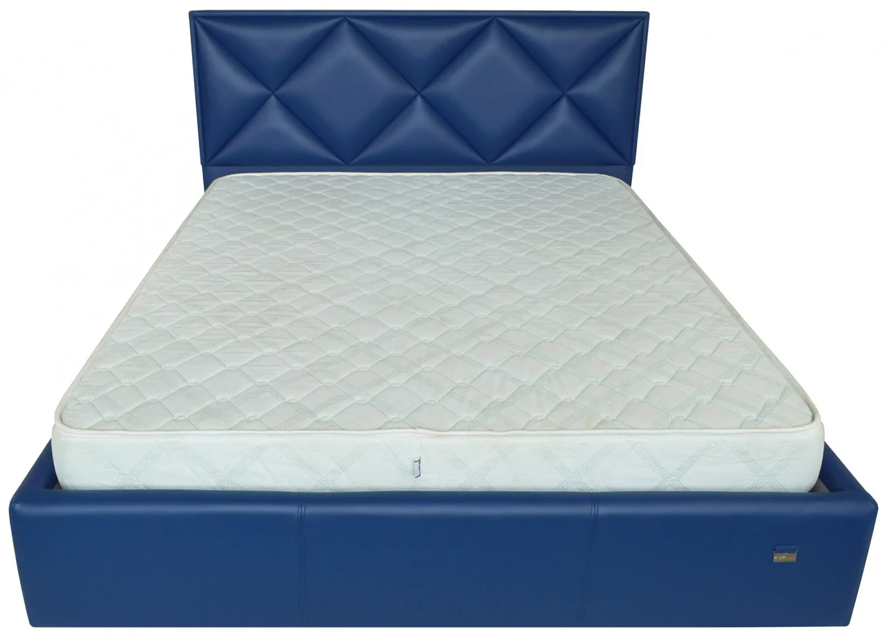 Ліжко Двоспальне Leeds Comfort 160 х 190 см Boom 21 З підйомним механізмом та нішою для білизни Синій, фото 1