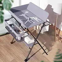 Регулируемый, Складной пеленальный столик с органайзером UrbanKit Серый