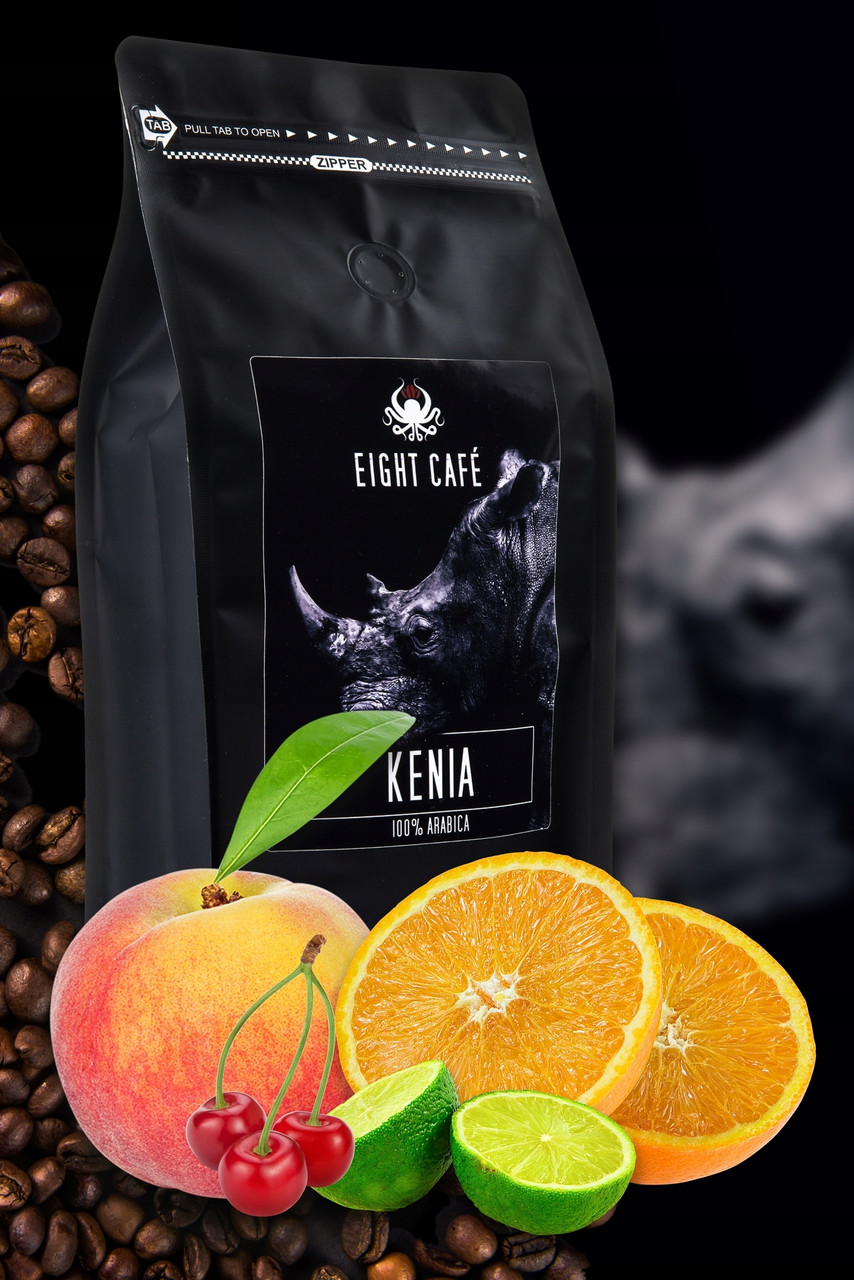 Кава в зернах арабіка Eight Cafe 100% арабіка кенія 1кг свіжопражена 1000 для кавоварки