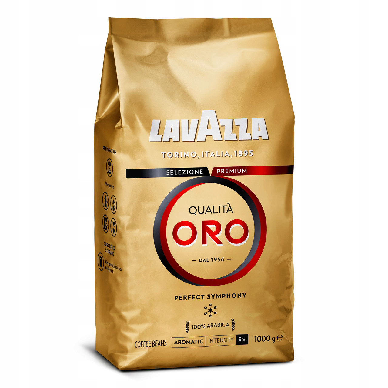 Кава в зернах арабіка Lavazza Qualita Oro 1000 г 1кг