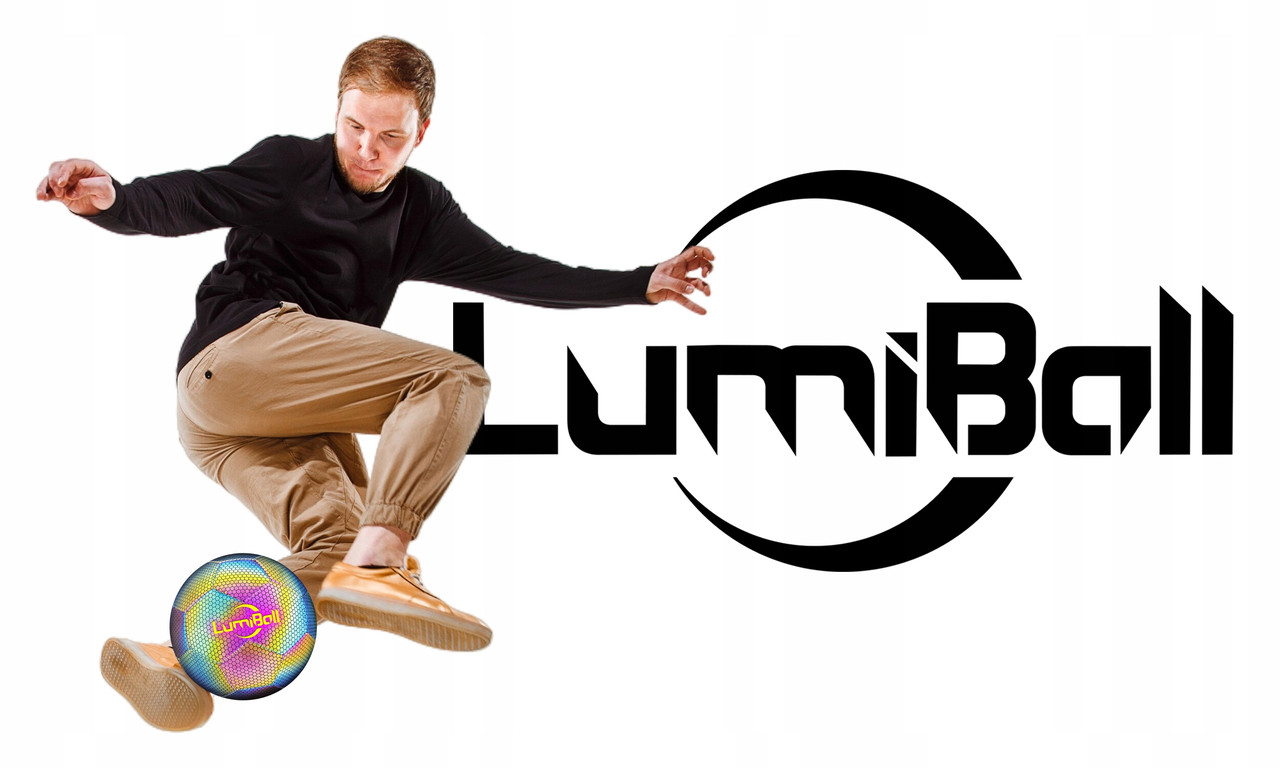 Відбиваючий світло футбольний м'яч Lumiball розмір 5 з голографічним ефектом