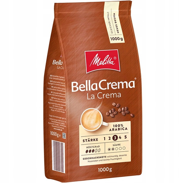 Зернова кава арабіка Melitta 1000 г Bellacrema 1кг | зерна 80% + робуста