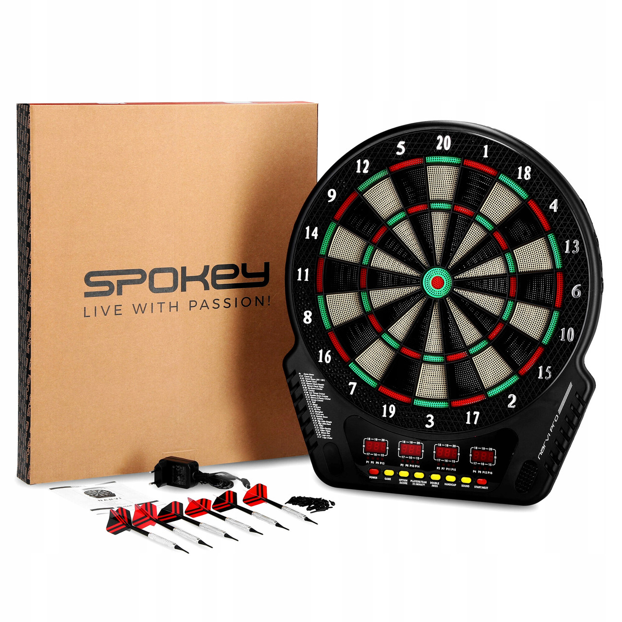 Електронна дошка Spokey Narvi Pro для гри в дартс професійні дротики