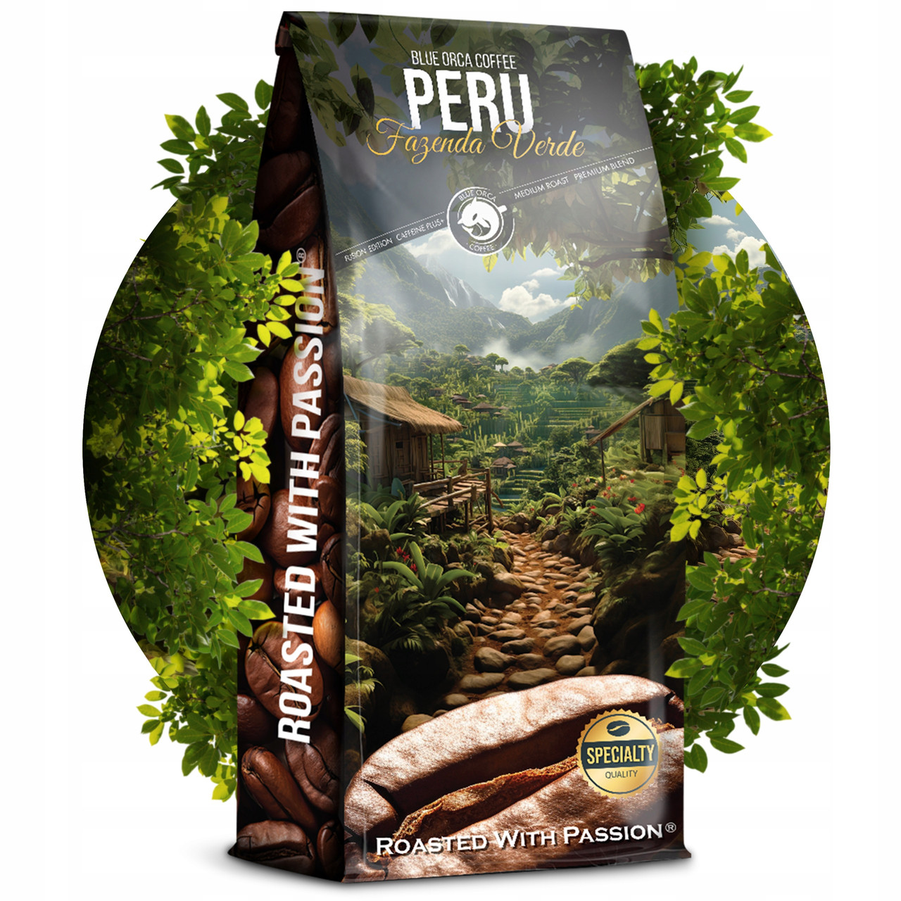Зернова кава Blue Orca Coffee Peru Fazenda Verde Fusion Edition 1000 г (1кг) + подарунок