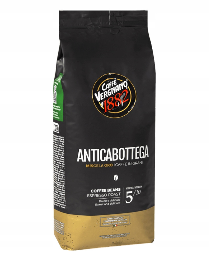 Зернова кава мікс Caffe Vergnano Anticabottega 1000 1kg | оксамитова ненав'язливо солодка