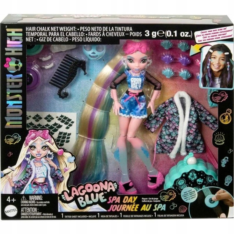 Лялька Mattel Monster High Spa Day Lagoona Blue 29 см Hky69 шкатулка з коралками, фото 1