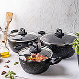 Комплект мармурових каструль на 6 елементів для індукційних плит Klausberg Kb-7673 набір каструль для газу, фото 2