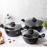 Комплект мармурових каструль на 6 елементів для індукційних плит Klausberg Kb-7673 набір каструль для газу, фото 3