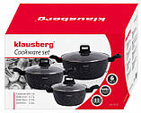 Комплект мармурових каструль на 6 елементів для індукційних плит Klausberg Kb-7673 набір каструль для газу, фото 9