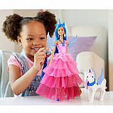 Barbie щепка магії лялька сапфірний крилатий єдиноріг 65-річчя, фото 5