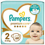 Набір з 2 шт. Pampers Premium Care 2 68 шт. 4-8 кг підгузники, фото 3