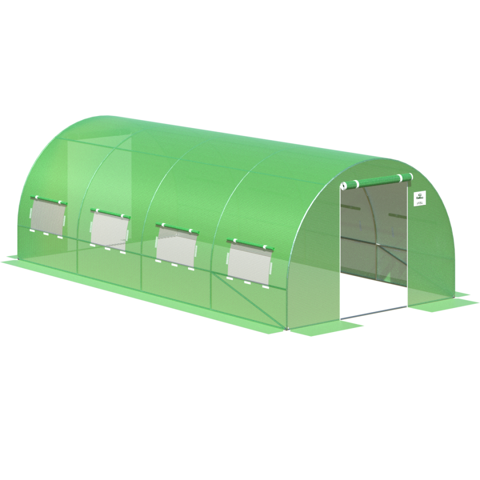 Садова теплиця, парник Focus Garden 3x6x2 м (подвійні двері) зелений