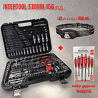 Гарний набір ключів для авто 156 од Cr-V + 6 шт. ударних викруток + налобний ліхтар 330Lm