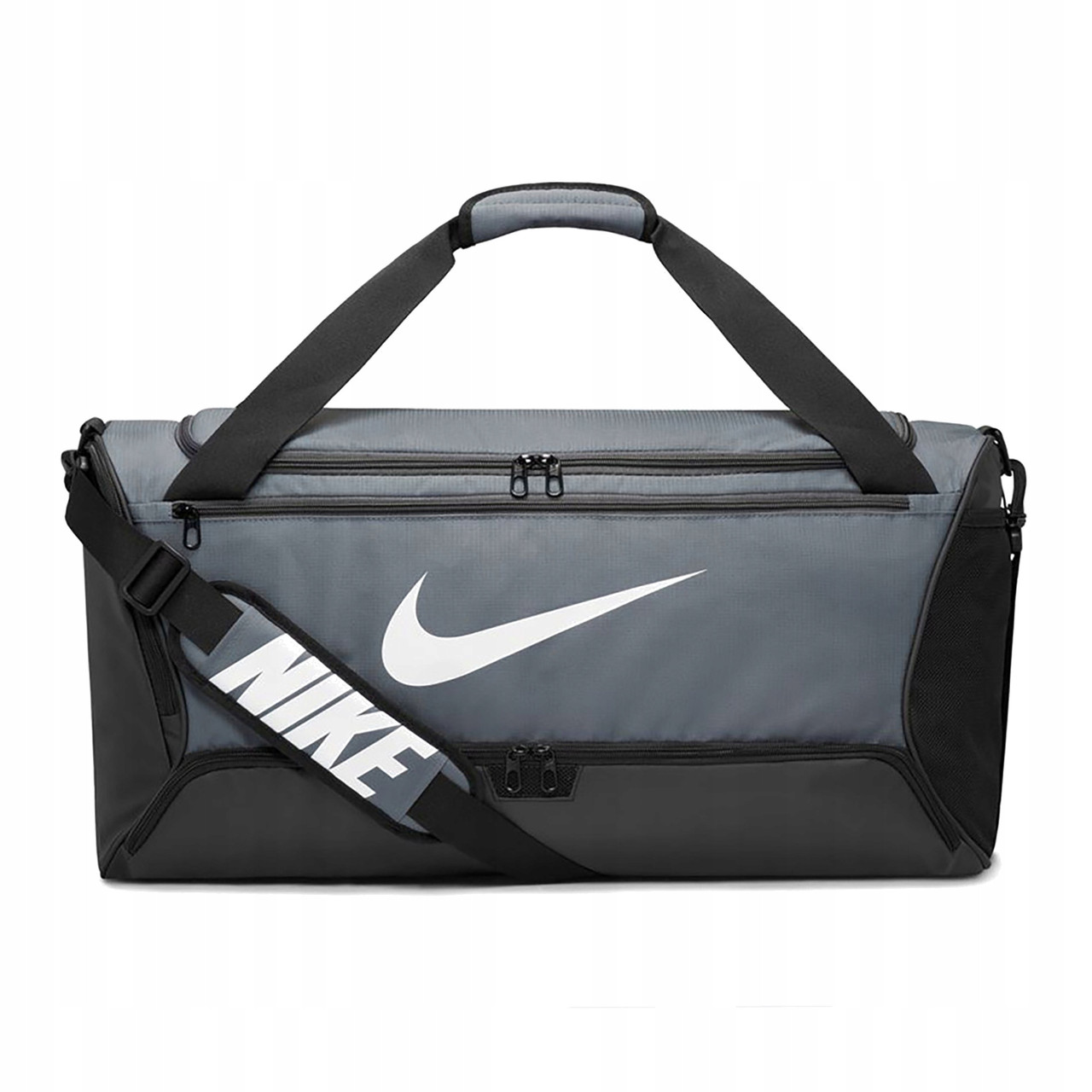Спортивна сумка Nike Brasilia тренувальна 9.5 60 сіра/біла розмір м