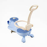 Дитяча каталка-толокар JOY LD-834-55 з батьківською ручкою 2 в 1 Синій, фото 3