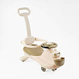 Дитяча каталка-толокар JOY LD-821-52 з батьківською ручкою 2 в 1 Бежевий, фото 3
