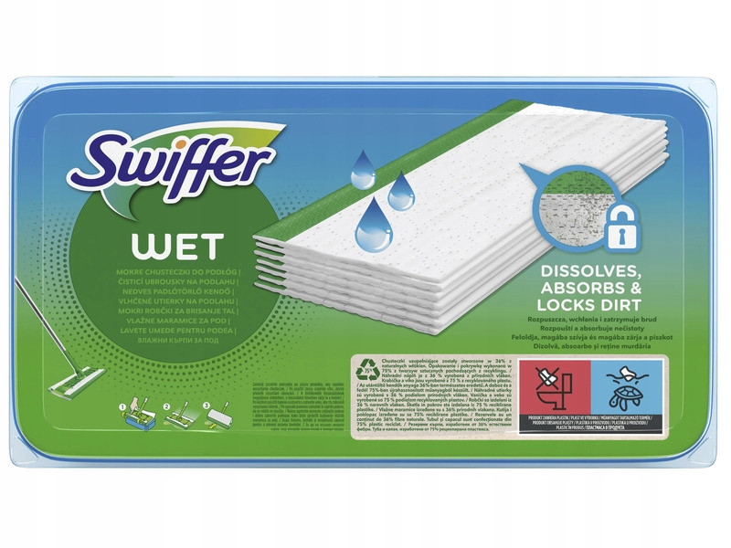 Swiffer вологі серветки з мікрофібри 20 шт. шматочки для мопа цитрусова свіжість