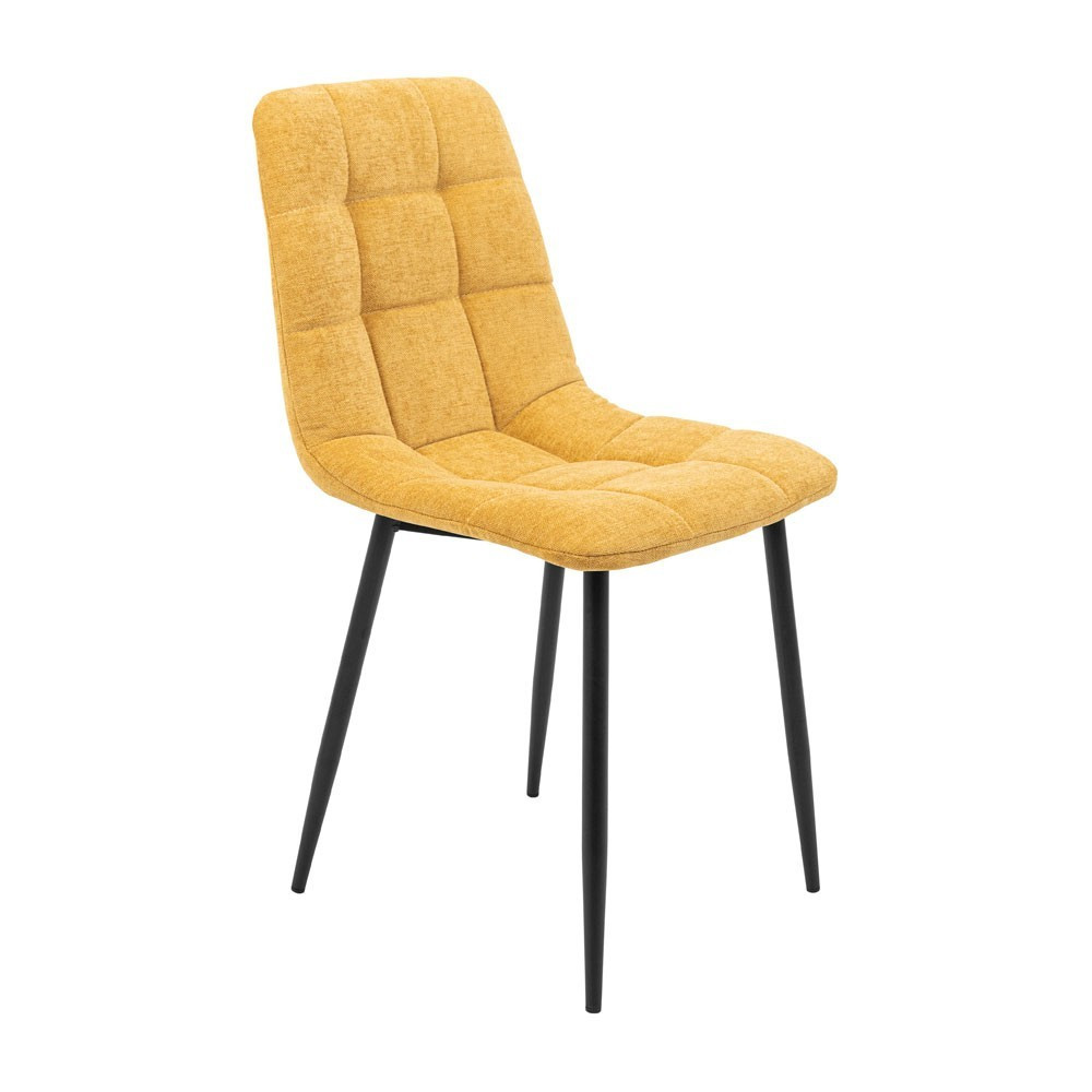 Стілець крісло м'який AlbaDesign U Milan чорні ніжки Жовтий, фото 1